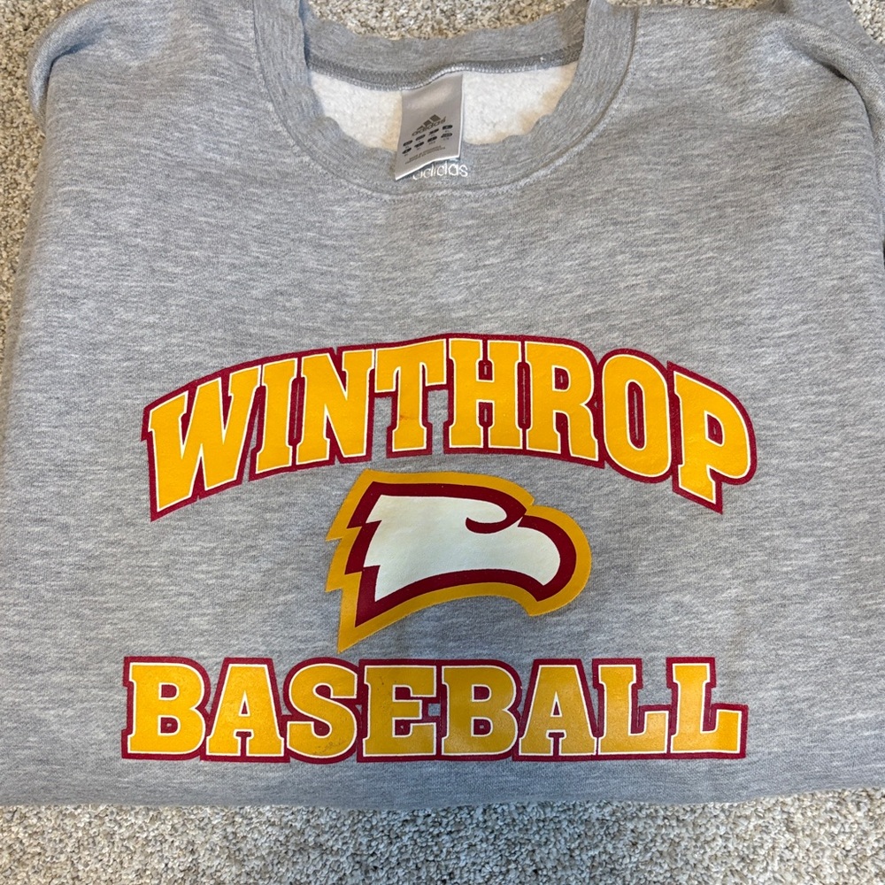 Adidas Gray Winthrop Baseball Sweatshirt
